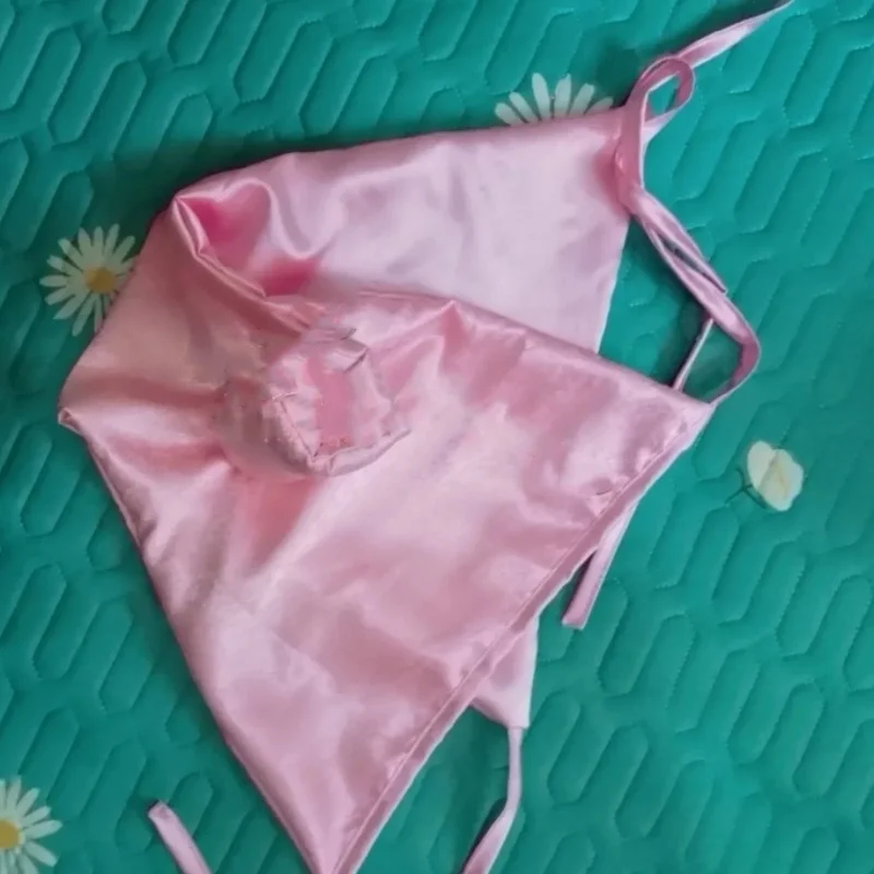 Sexy  Men's Briefs Pink Silky Touch Thong Low waist Lace Up Pantiesv Private Party Harajuku BF Gift Live Show Dance Costumes