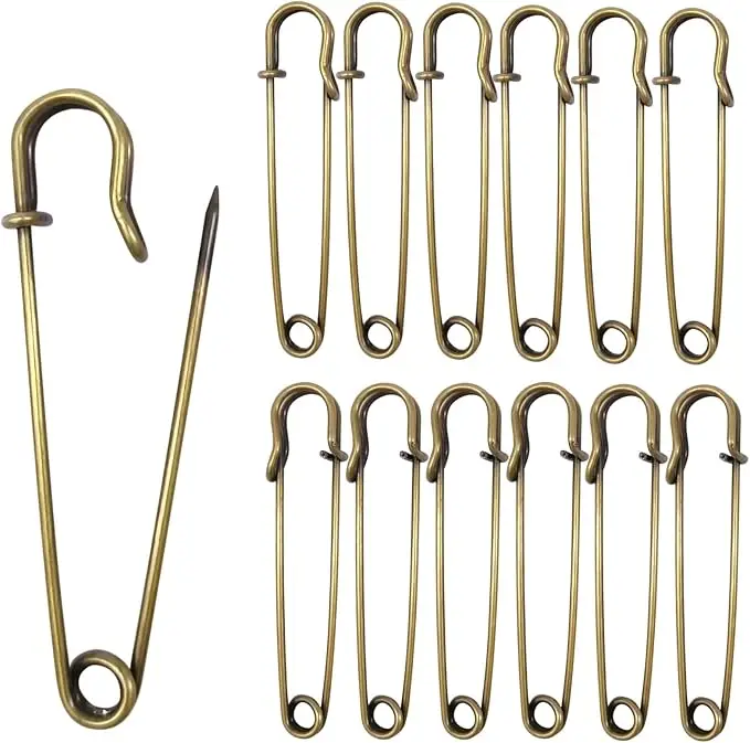 5/10/20 Stück Sicherheitsnadeln, 7,5 cm, große Sicherheitsnadel, robuste Sicherheitsnadeln für Kleidung, Leder, Segeltuch, Decken, Basteln, Röcke, Kilts – Detail 5