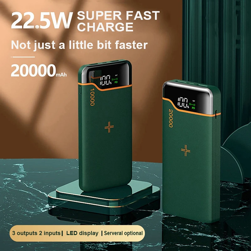 20000mAh przenośny Power Bank 15W Qi bezprzewodowa szybka ładowarka do telefonu Apple iPhone Samsung Xiaomi Powerbank zewnętrzna bateria zapasowa