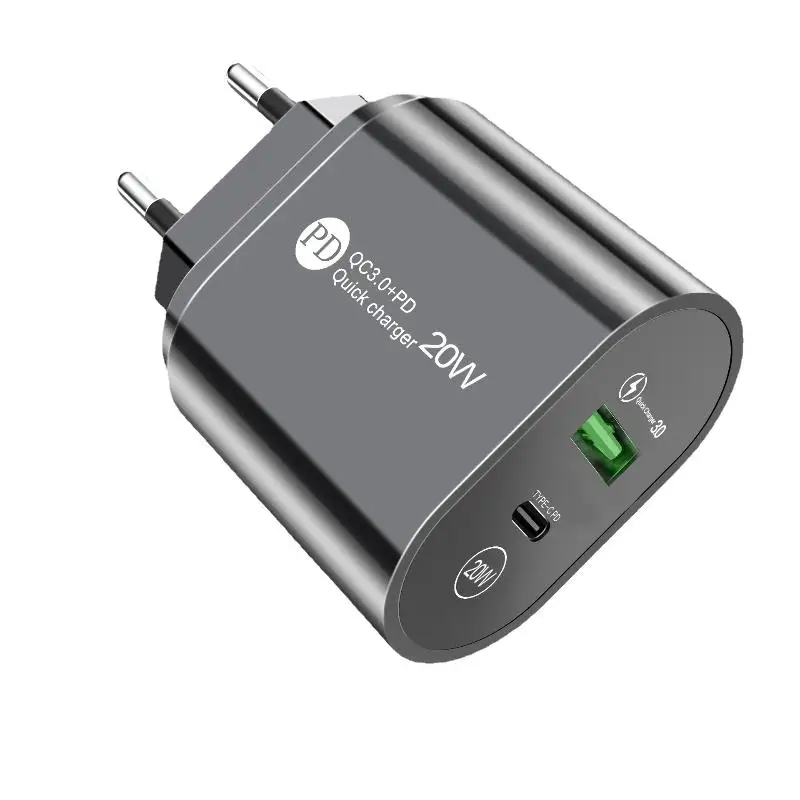 12W USB Fast Charger PD Type C Quick Charge Phone Charger EU/US Plug Adapter For Travel Home Office Charging Smartphones Tablet
