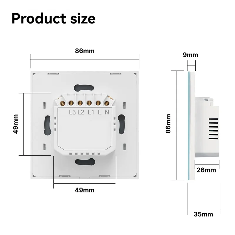 ABZW Tuya Matter Smart Switch Interruttore della luce tattile da parete Necessita di neutro per il controllo vocale dell'APP Alexa Google Home