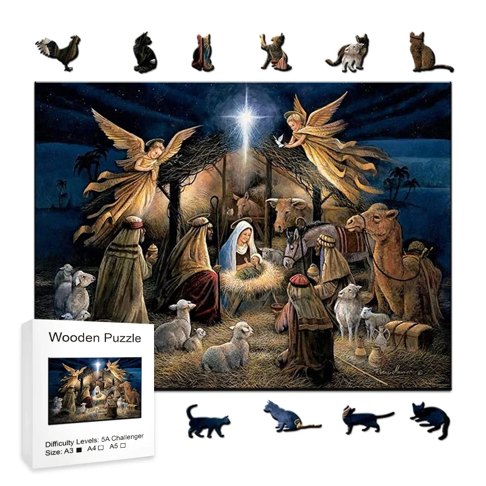 Jesus Christ Wooden Puzzle Art Game Adult Surprise Wooden Puzzle Festival Gift