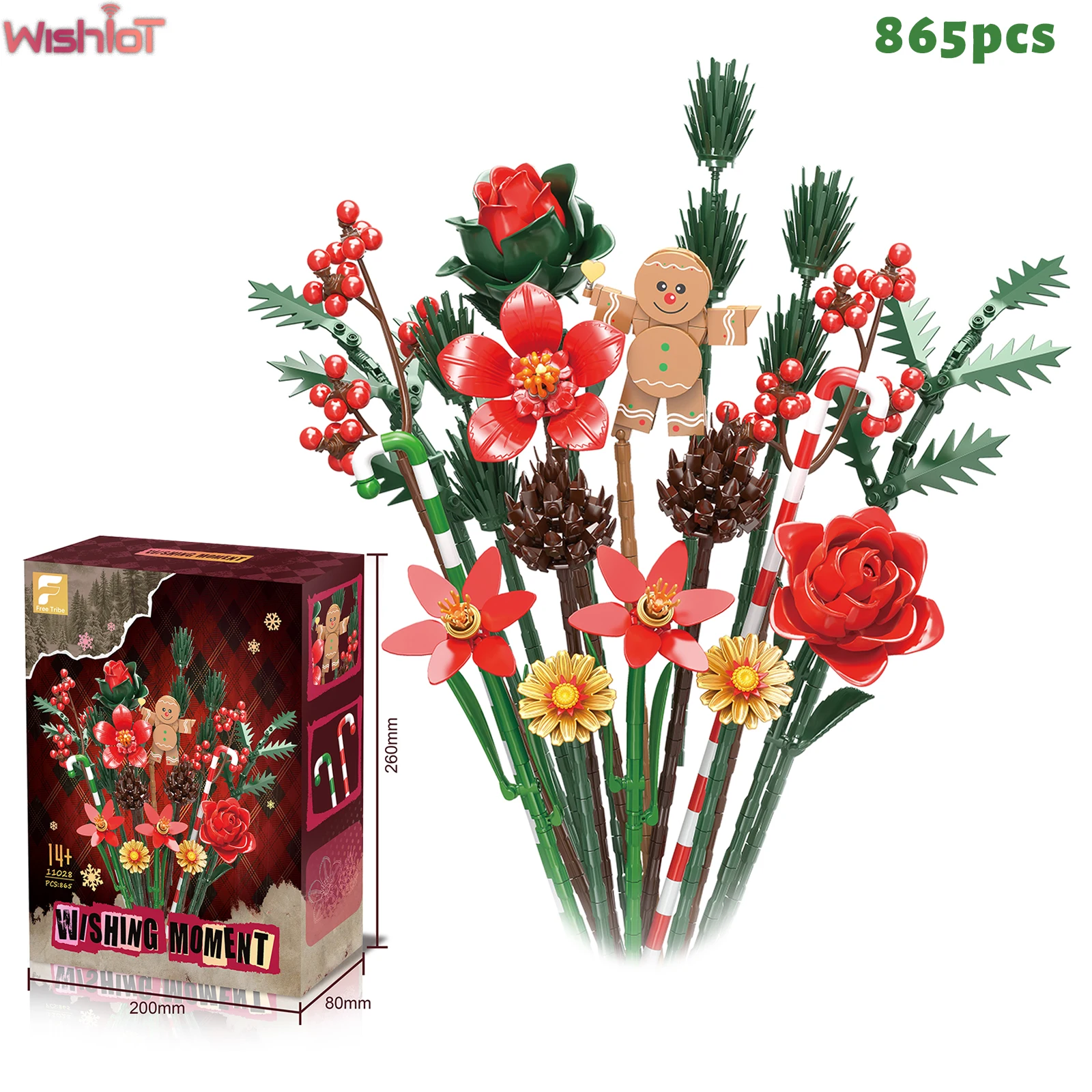 

865 шт., строительные блоки «Хранитель желаний», рождественский букет, праздничные украшения, реквизит для фотосессии, сборная игрушка, романтический подарок для девочек