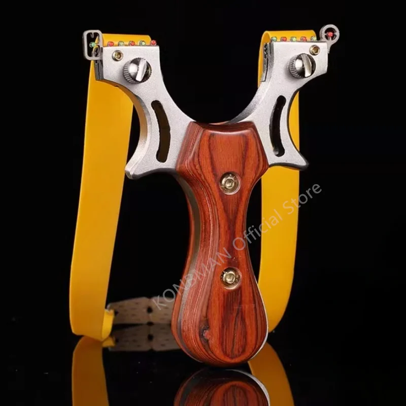 

Outdoor Sports Shooting Hunting Slingshot Patch Metal Shooting Toy Slingshot Flat Leather Rubber Strap Catapult