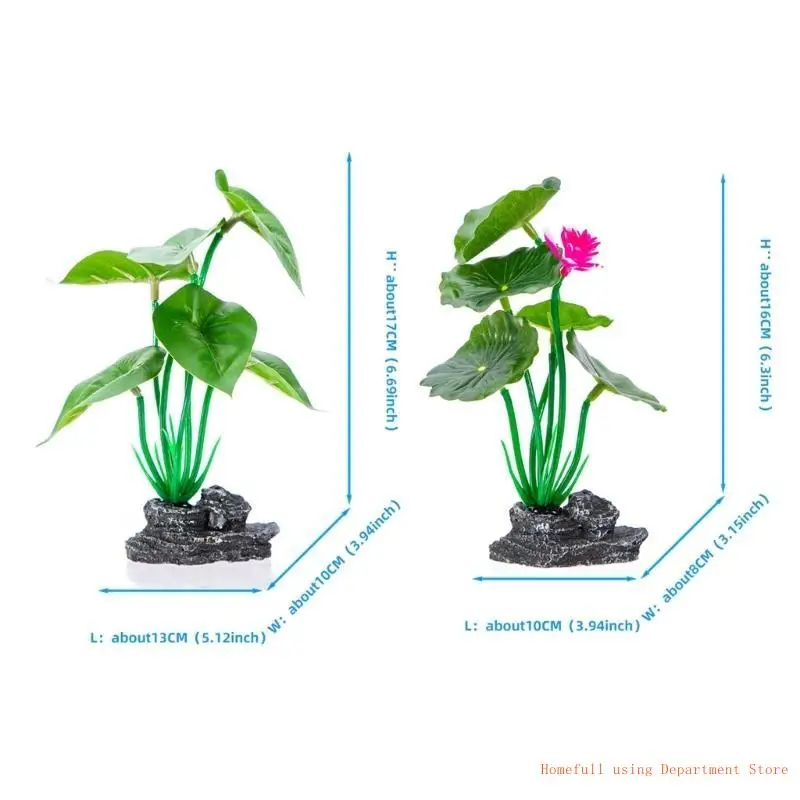 

Aquariums Landscape Artificial Lotuses Leaf Plant Figurine Statue for Aquariums
