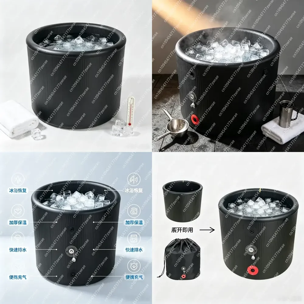 Drop Stitch Ice Bath Tub Cold Plunge Round Bucket Inflatable Ice Bath Tub For Sports Recovery
