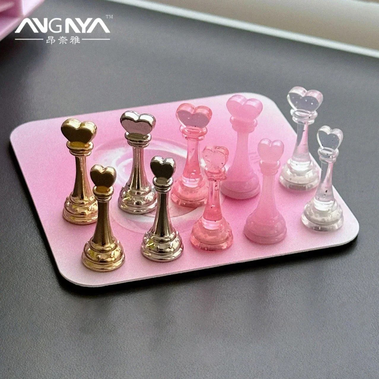 ANGNYA Love Nail Holder Acrylic Nail Tips Stand for Press On Nails Acrylic Showing Shelves Nail Art Display Manicure Tool Set