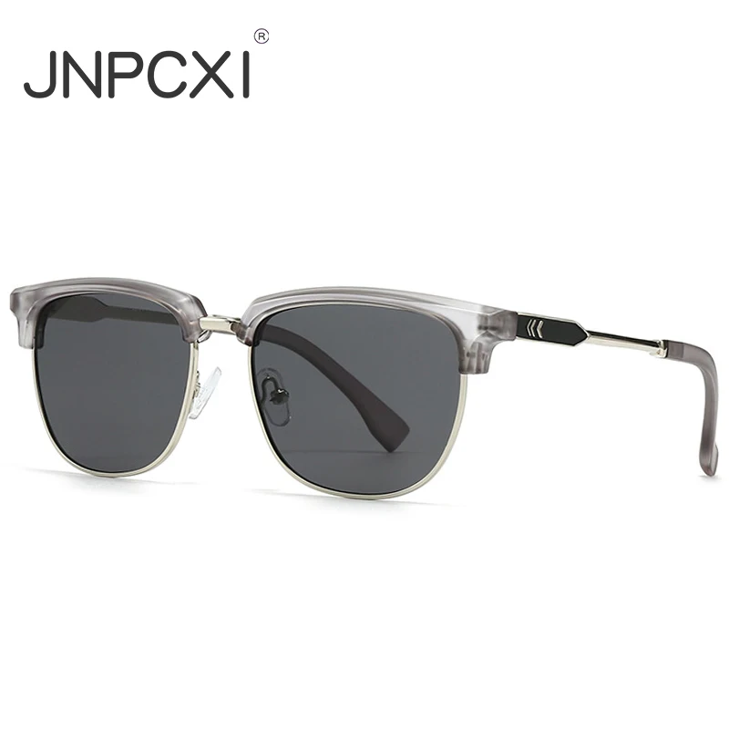 JNPCXI New Ins Popular Fashion Square Men Sunglasses Gray Gradient Shades UV400 Vintage Women Glasses