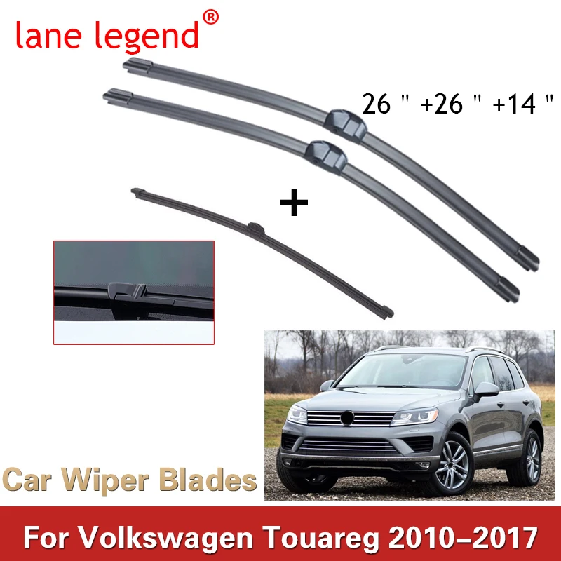 Wiper Front & Rear Wiper Blades Set For VW Touareg 2010-2017 2011 2012 2013 2014 Windshield Windscreen Front Window 26\