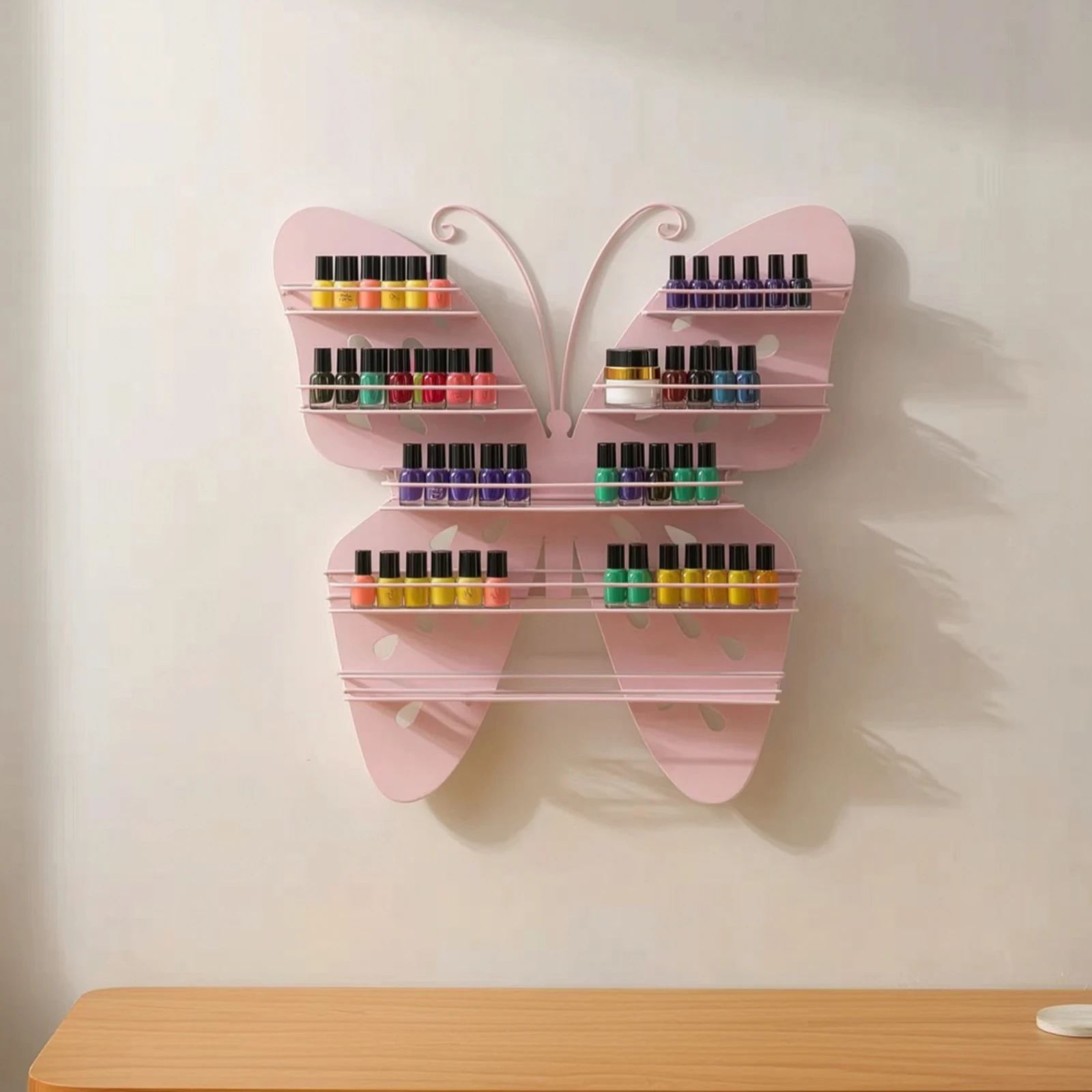 Butterfly Wall Shelf Space-Saving Butterfly Storage Rack Display Shelf with Metal Frame Whimsical Easy to Install for Bedroom