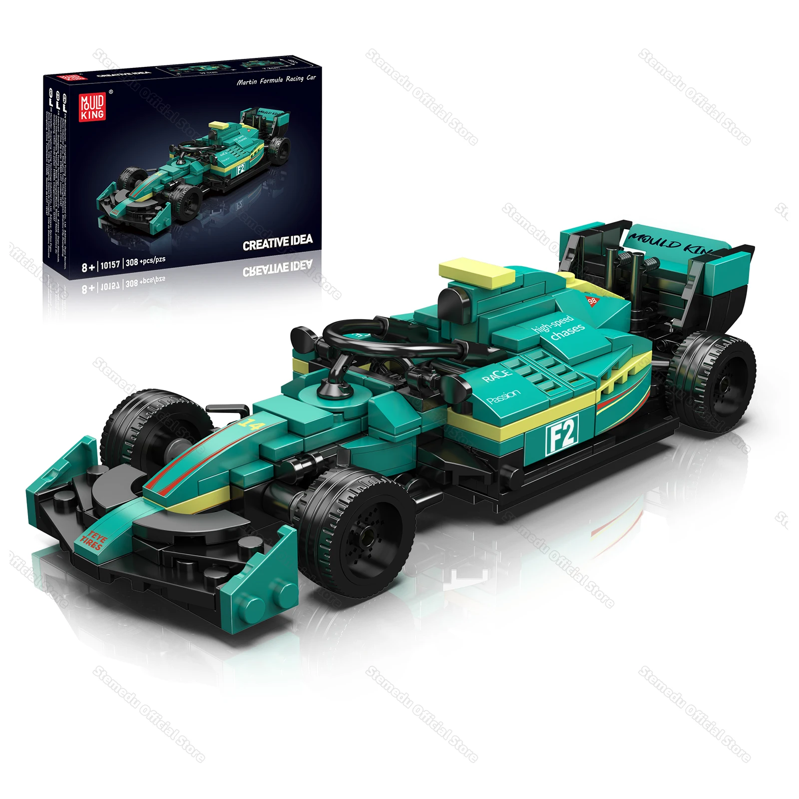 Mould King 308pcs Creative Building Blocks Model 8-Grid Car Model DIY Assembly Stem Educational Kit DIY Bricks Toy Gift for Kids