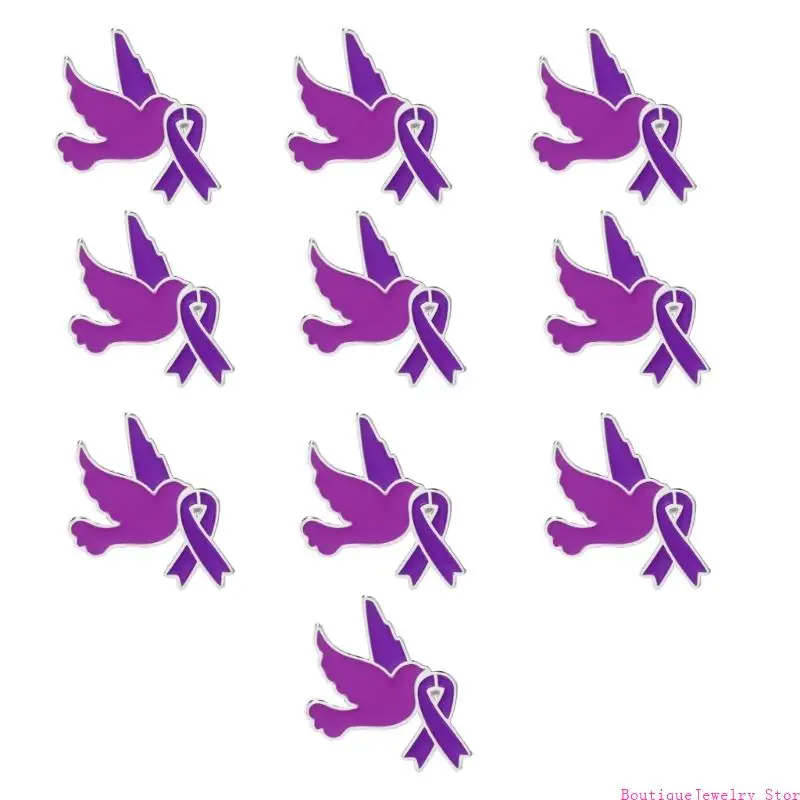 E1PE 10Pcs Gradient Zinc Alloy Pin with Cartoon Design for Charity Activities