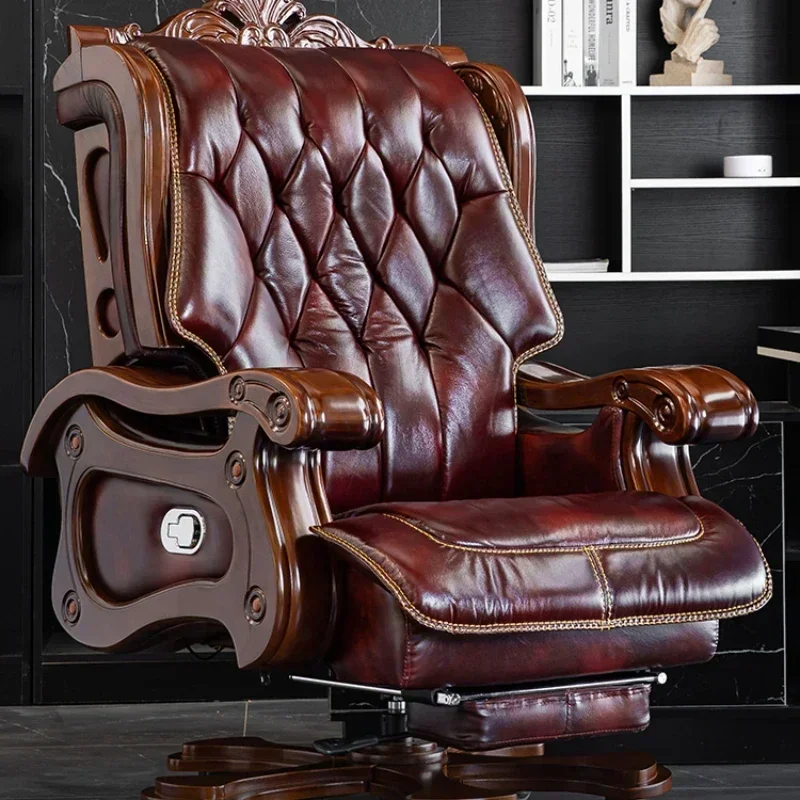 

Practical Luxury Office Chairs Commerce Wood Massage Swivel Office Chairs Household Chaises Furniture