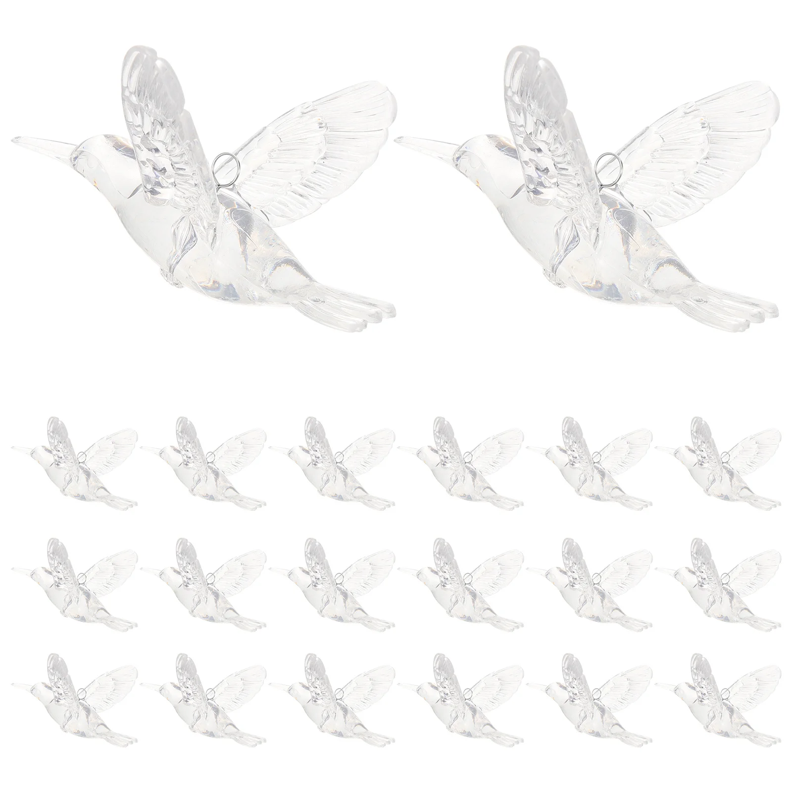 20 قطعة الطيور الطنانة واضحة الزخرفية حلي معلقة لحفل الزفاف شجرة عيد الميلاد نافذة الستار الثريا المنزل DIY بها بنفسك مشاريع #3