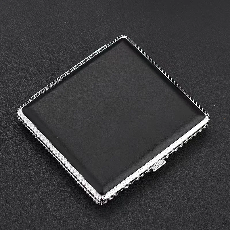 

2pcs Cigarette Storage Box 20 Men'S Leather Cigarette Box, High-Quality Metal Cigarette Box Storage Box, Smoking Accessories