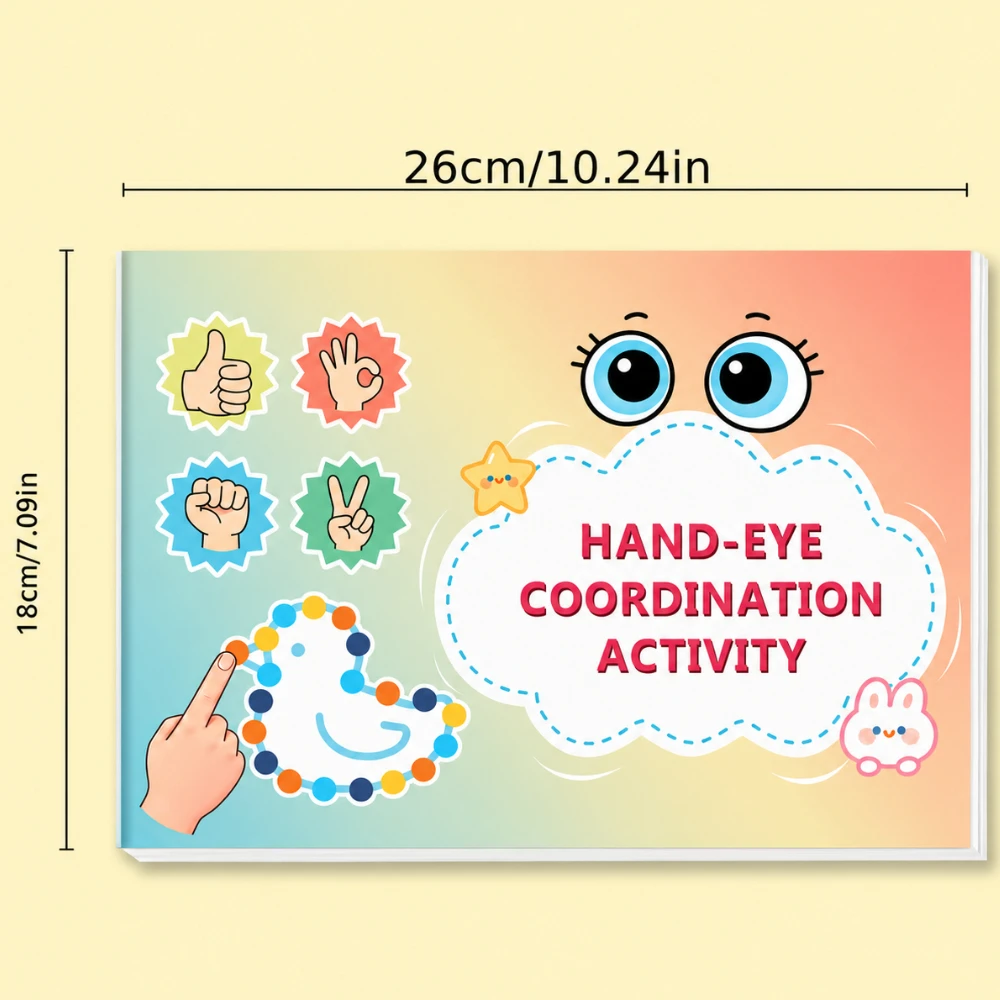 2 Books Hand-Eye Coordination Training Workbook for Children, Memory, Focus, Attention Development Matching Activity Book