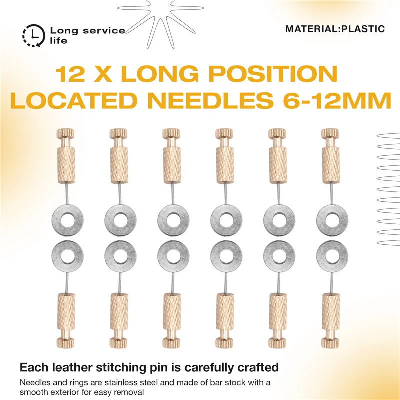 AF93-12Pcs عدد وأدوات السلع الجلدية اليدوية أدوات خياطة تحديد إبرة السلع الجلدية إبرة ثابتة خياطة 6-12 مللي متر