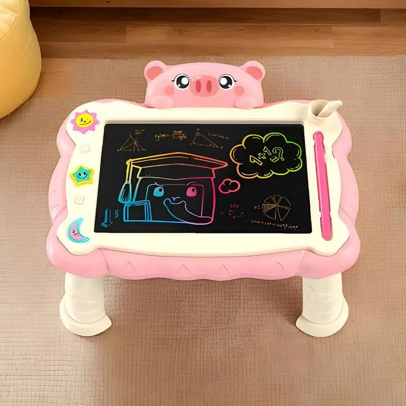 Lcd แท็บเล็ตการวาดภาพการศึกษาเด็ก Drawing Pad พร้อมขาตั้งเครื่องมือการเรียนรู้แบบใช้ซ้ําได้อุปกรณ์ศิลปะสําหรับ Home School Travel