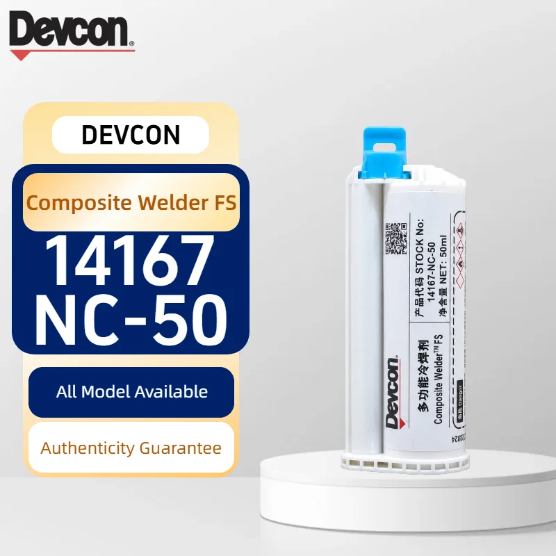 Adhesivo Estructural de Dos Componentes Devcon 14167 FS 50ml, Metacrilato de Curado Rápido para Reparación de Metal, Plástico y FRP
