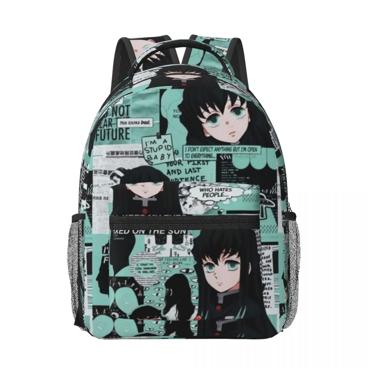 Muichiro Tokitou Printed Lightweight Casual Schoolbag For School, Outdoor, Shopping, Office 17in