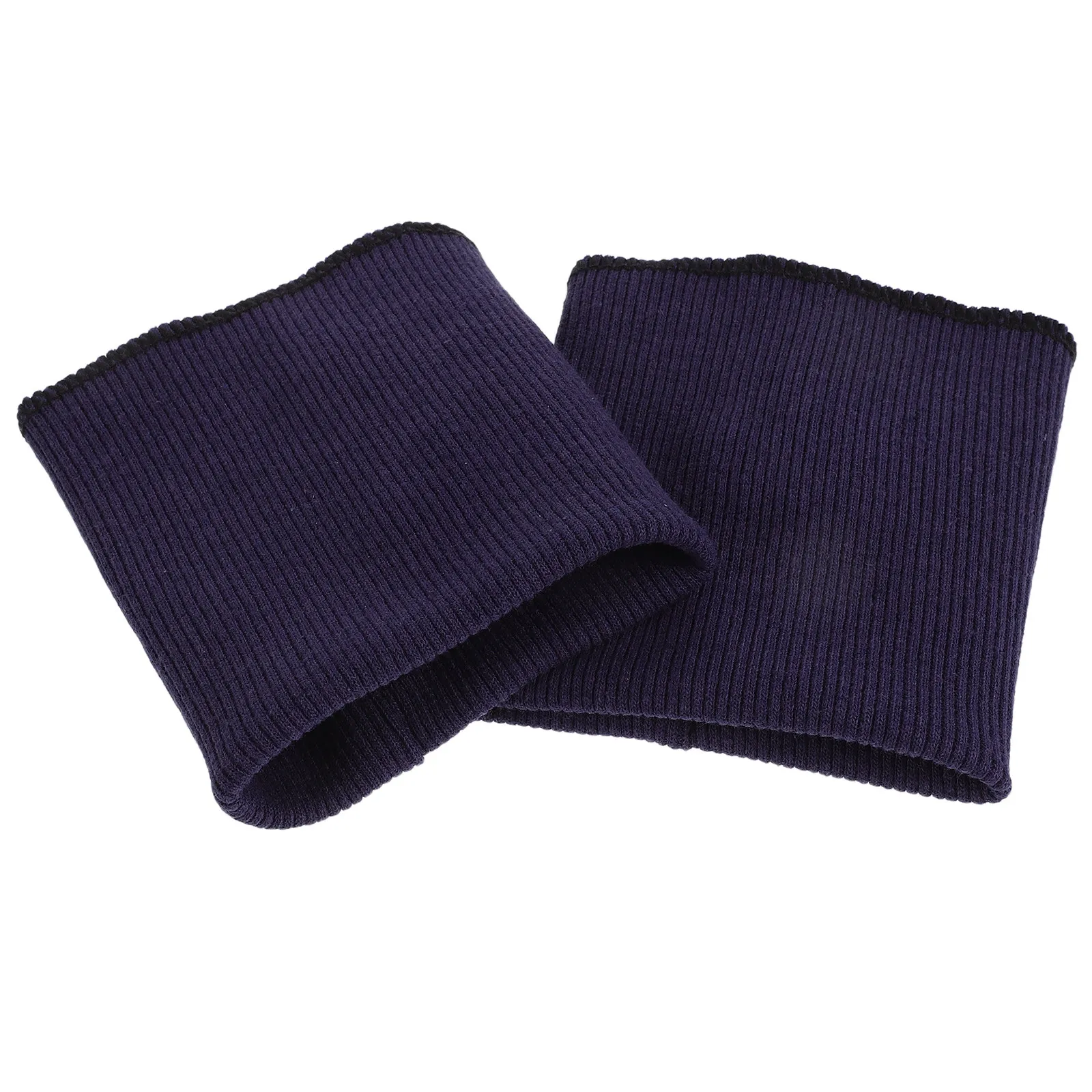 3Pair Ribbed Fabric Black Tubular Knit Elastic Ribbing Sleeve Cuffs Seamless Replacement Sewing for Jackets Sweatshirts