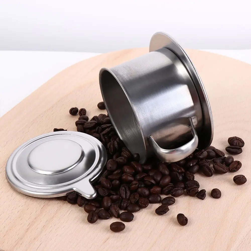 Stainless Steel Coffee Drip Filter Durable Portable Vietnamese Coffee Maker Silver Versatile Coffee Infuser Cup Camping
