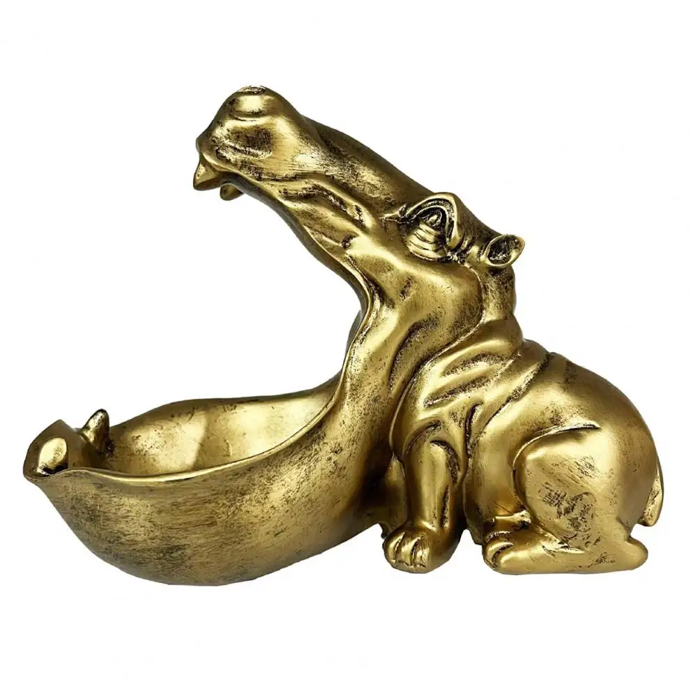 Hippopotamus Collectible Resin Hippo Statue Figurine Smell Proof Ashtray Set for Home Office Decor Unique Key for Room for Room