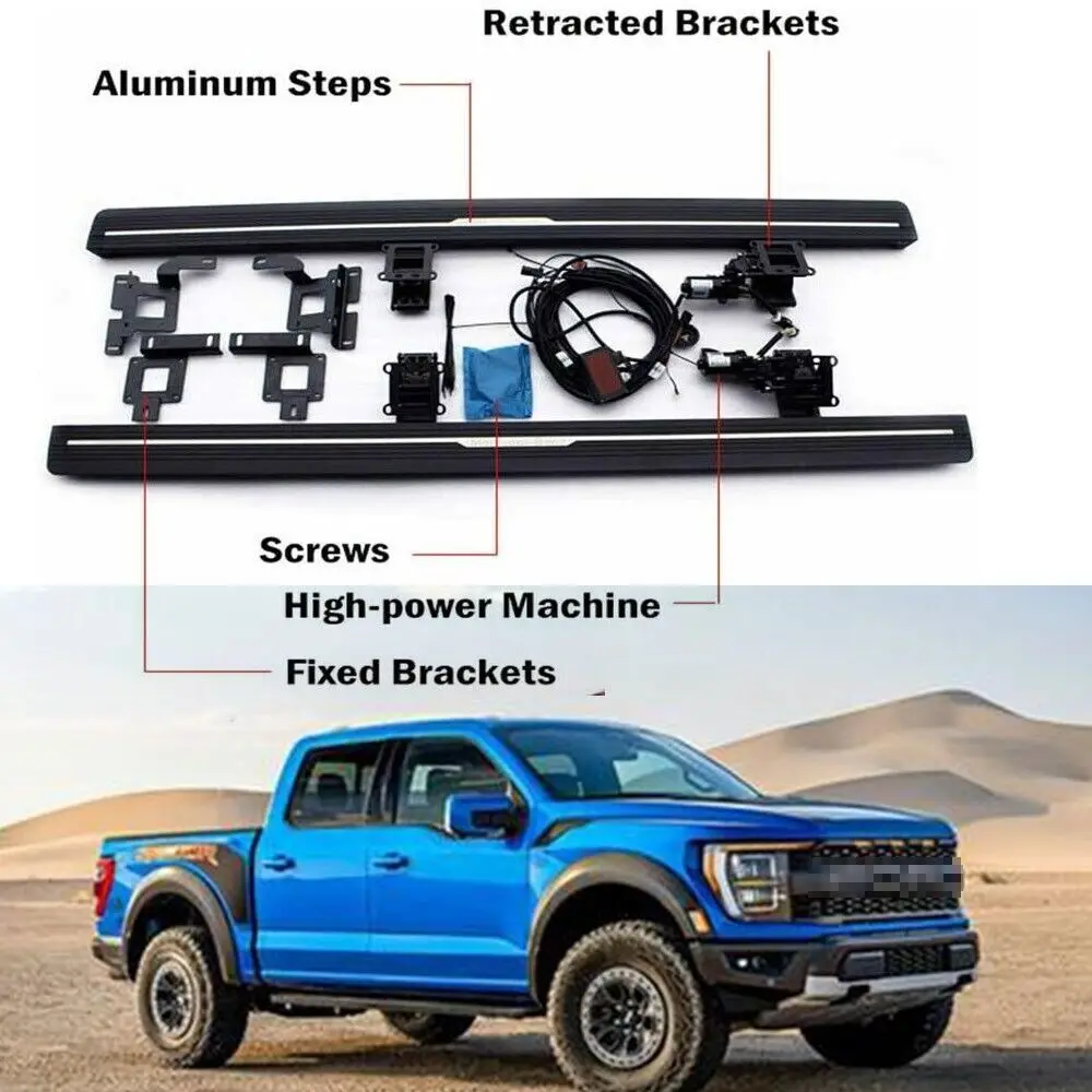 Fits for Ford F-150 Series 2022-2024 Deployable Electric Running Board Nerf Bar