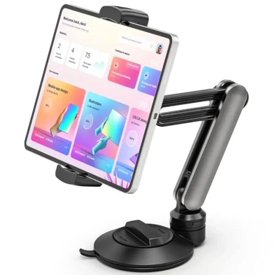 

Tablet Stand for Desk Height Adjustable Tablet Dash Mount with 4 Suction Cup for Table Window Mirror Car Truck Dashboard 360 Ro