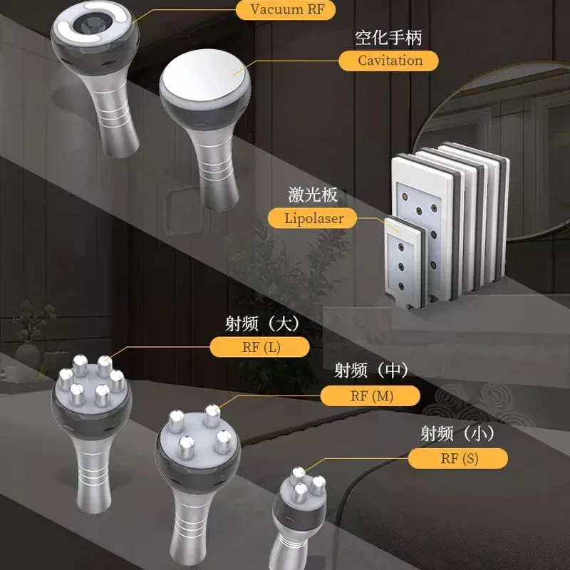 7 في 1 80K Cavatation بالموجات فوق الصوتية آلة تخسيس الجسم Adio تردد الليزر 6 منصات ليبو آلة التخسيس بالليزر للاستخدام المنزلي 2022