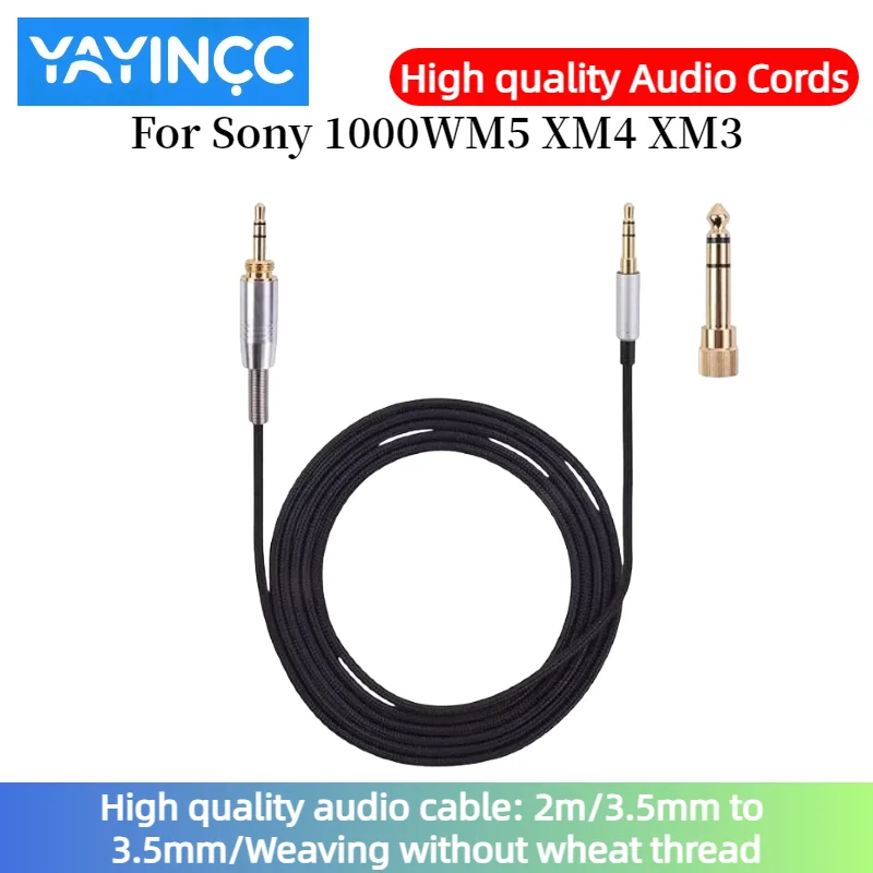 

High quality audio cable For Sony 1000WM5 XM4 XM3 Headset 3.5mm+6.35mm to 3.5mm plug /Weaving without wheat thread