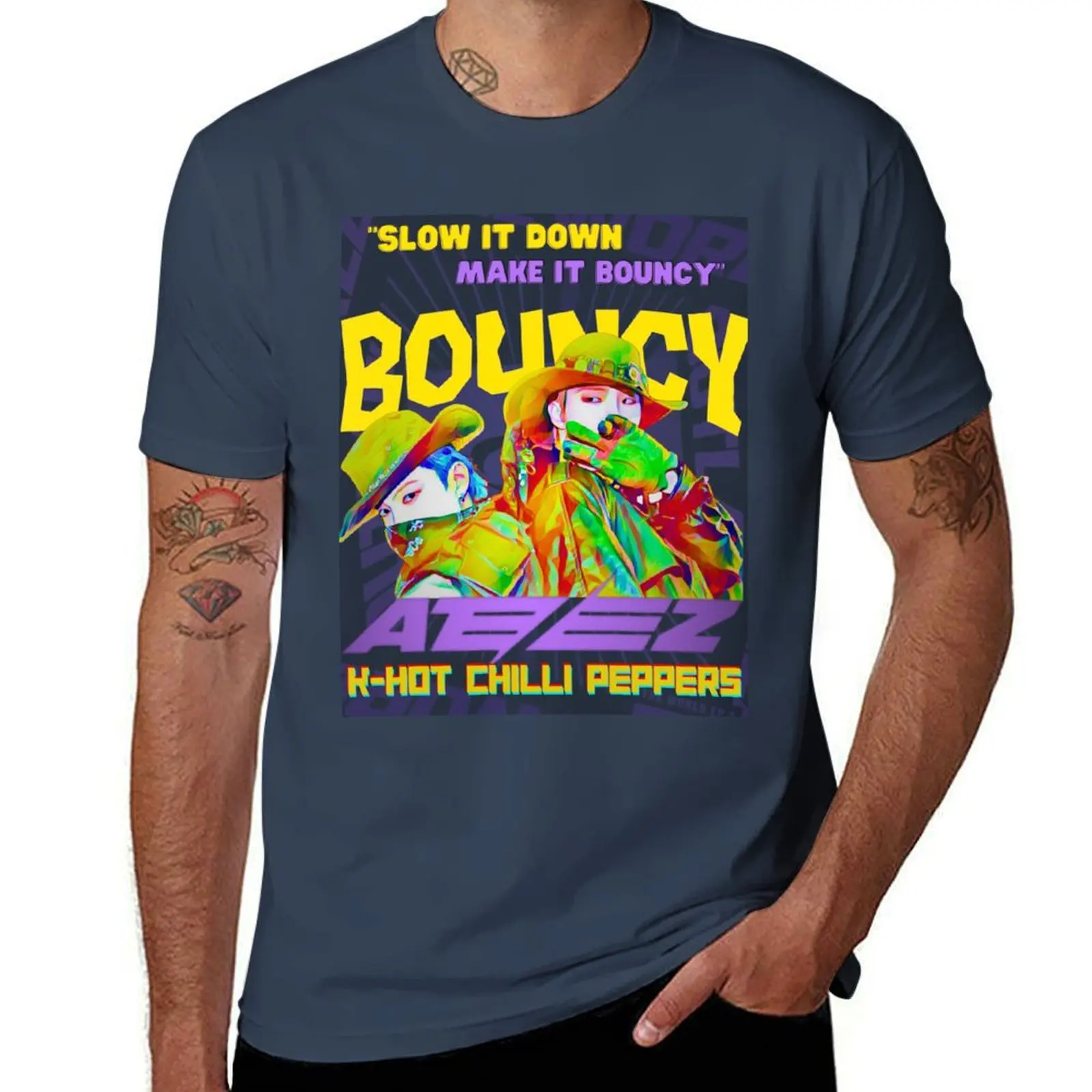 

ATEEZ BOUNCY Funk pop T-Shirt Big and Tall Casual T-Shirt