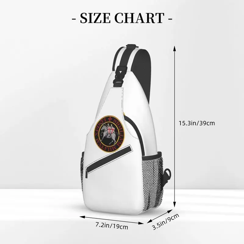 Mochila cruzada de hombro para hombre, bolso de pecho con cabestrillo de los caballeros templarios, mochila de ciclismo