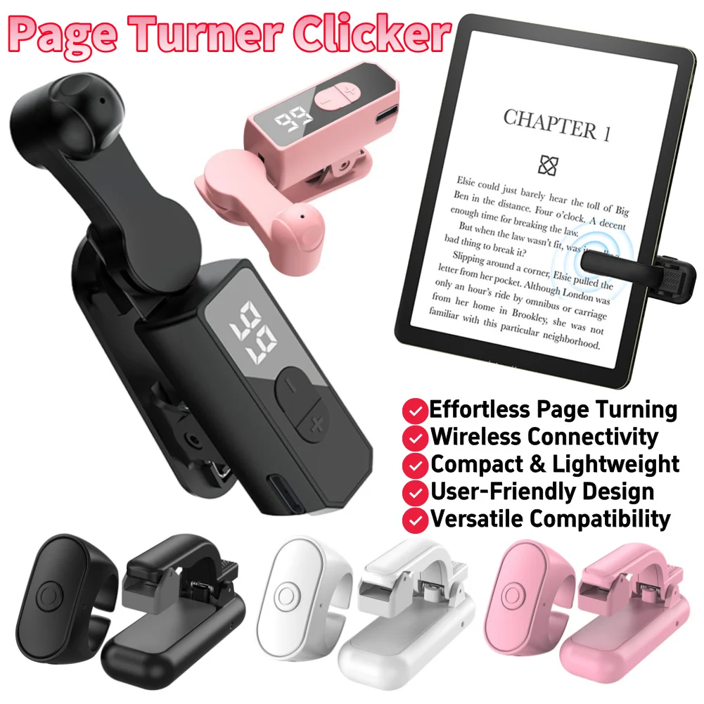 E-Readers Page Turner Clicker for Kindle Paperwhite Wireless Page Turner Remote Control For Tapping Phone Camera Live Streaming