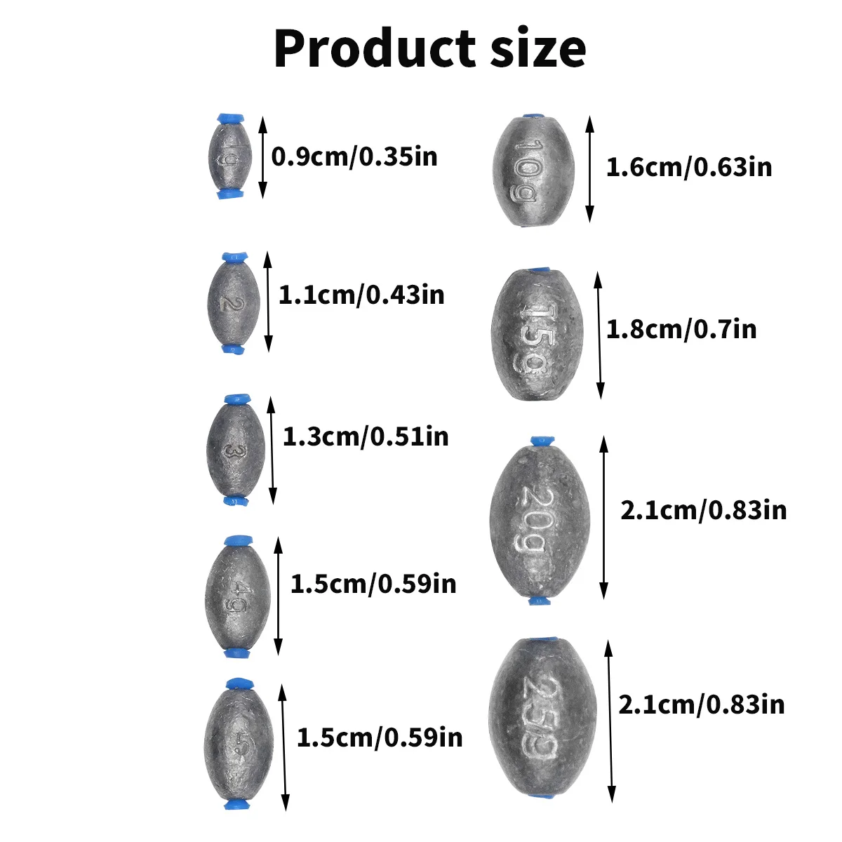 Ei Blei Angeln Gewichte Kit Drop Bass Gewichte Sinker Tackle Salzwasser Casting Angeln Sinker Set Oval Süßwasser – Detail 8