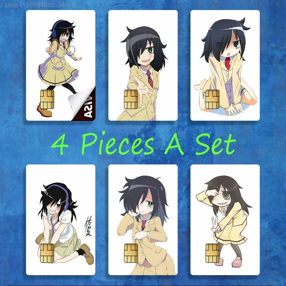 

Tomoko Kuroki W-WataMote Stickers Credit Visa Debit Bank Charge Card Bus Metro Waterproof Sticker Decal Decoration