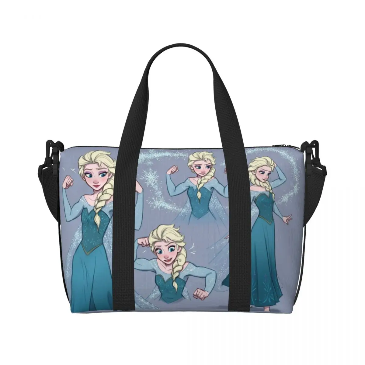 

Custom F-Frozen Cartoon Tote Bag Women Large Capacity Beach Gym Travel Bags