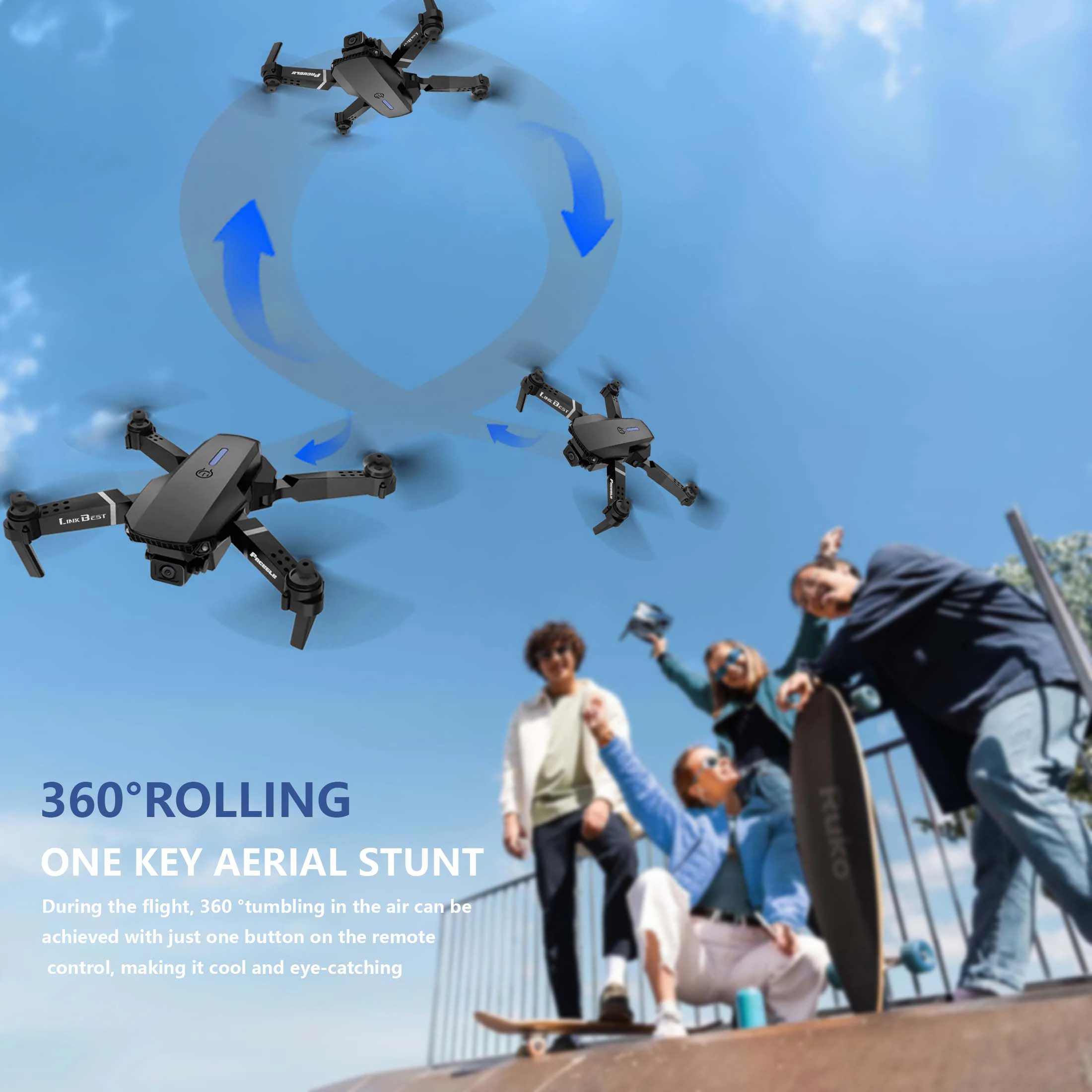E88pro drone, safe and drop resistant, dual camera+stunt, portable design, trajectory flight, quadcopter, Christmas gift