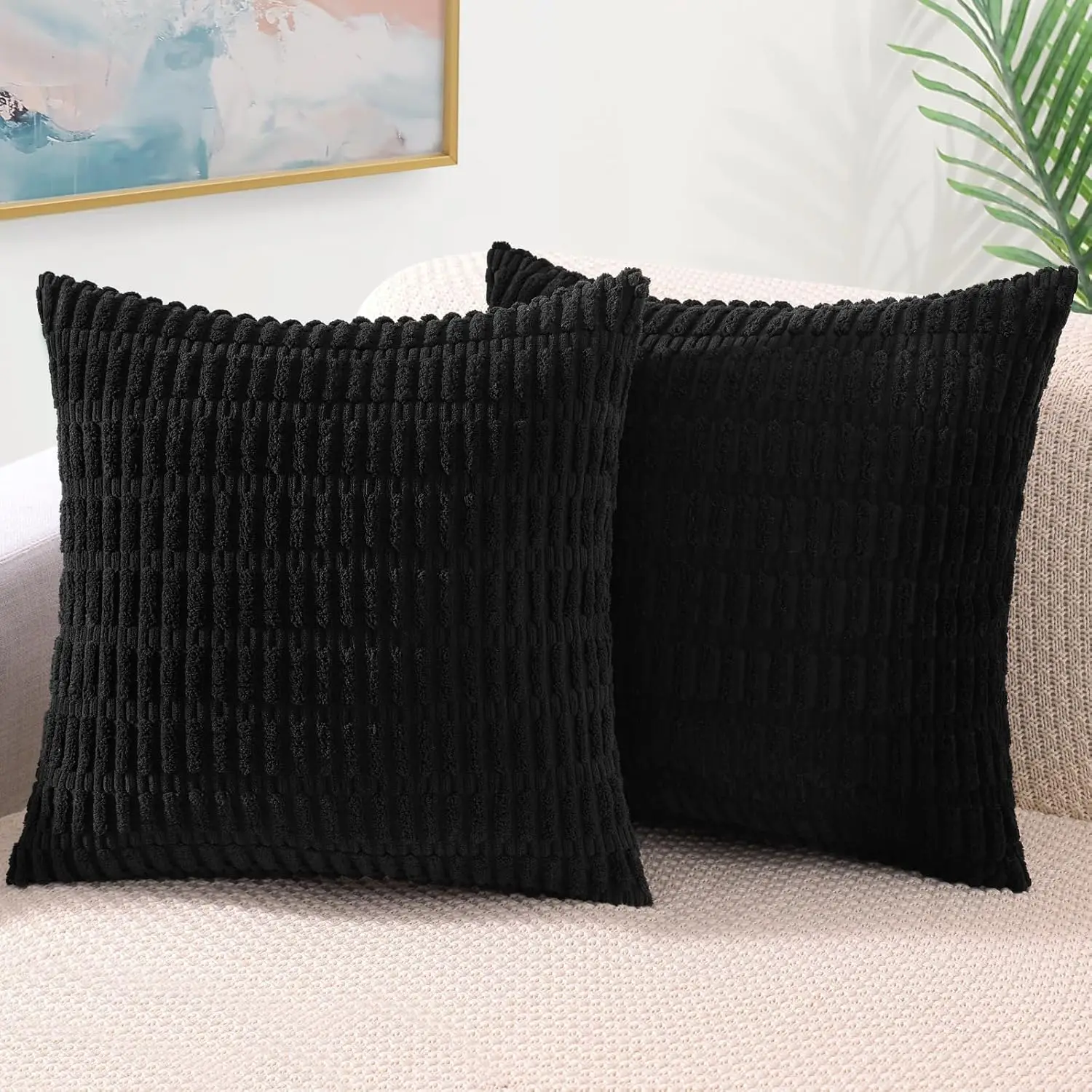 

Декоративные наволочки Bla, набор 18X18, комплект из 2 шт., мягкие вельветовые полосатые квадратные наволочки для дивана, гостиной, кровати, дивана