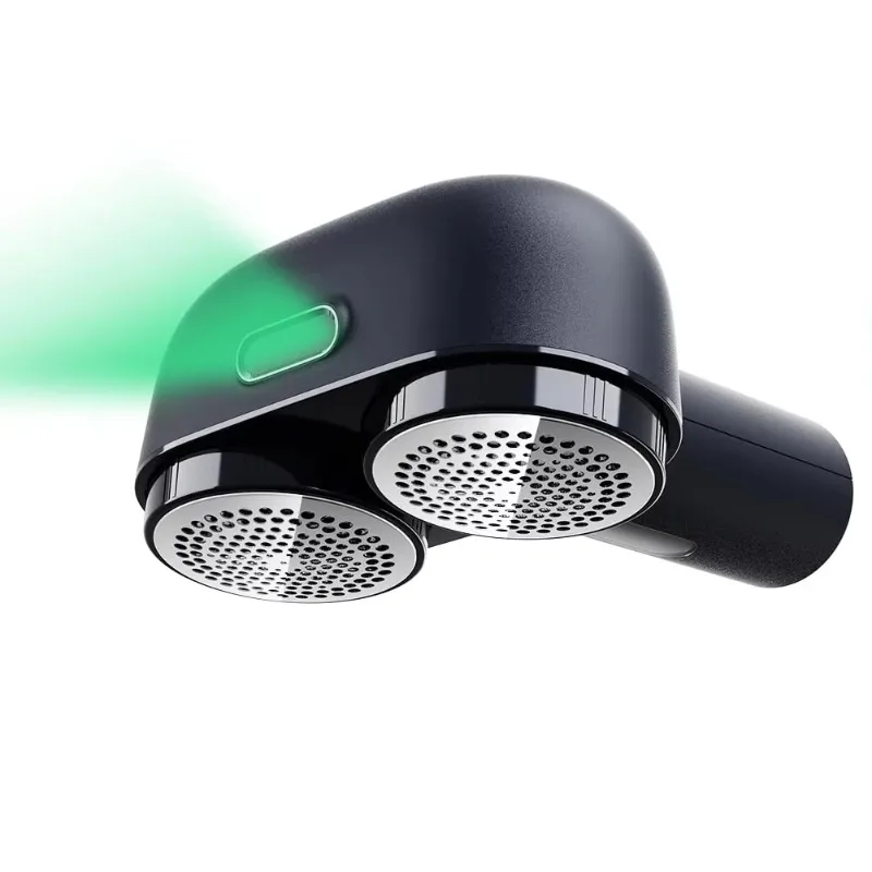Double Head Rechargeable Fabric Shaver Electric Lint Remover with Led Digital Display and 6 Leaf Blades for Clothes Furniture