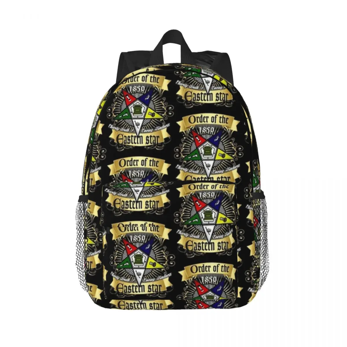 OES Style Order Of The Eastern Star Logo Sistar Freemason Backpacks Boys Girls Bookbag School Bags Travel Rucksack Shoulder Bag