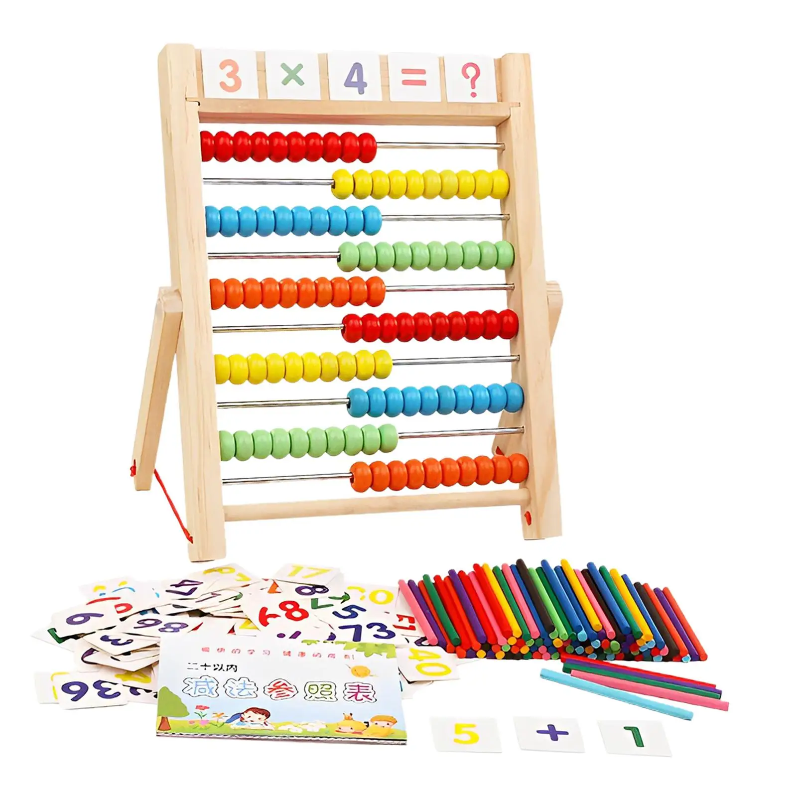 Wooden Frame Abacus Educational Counting Frames Toy 10 Row Math Manipulatives