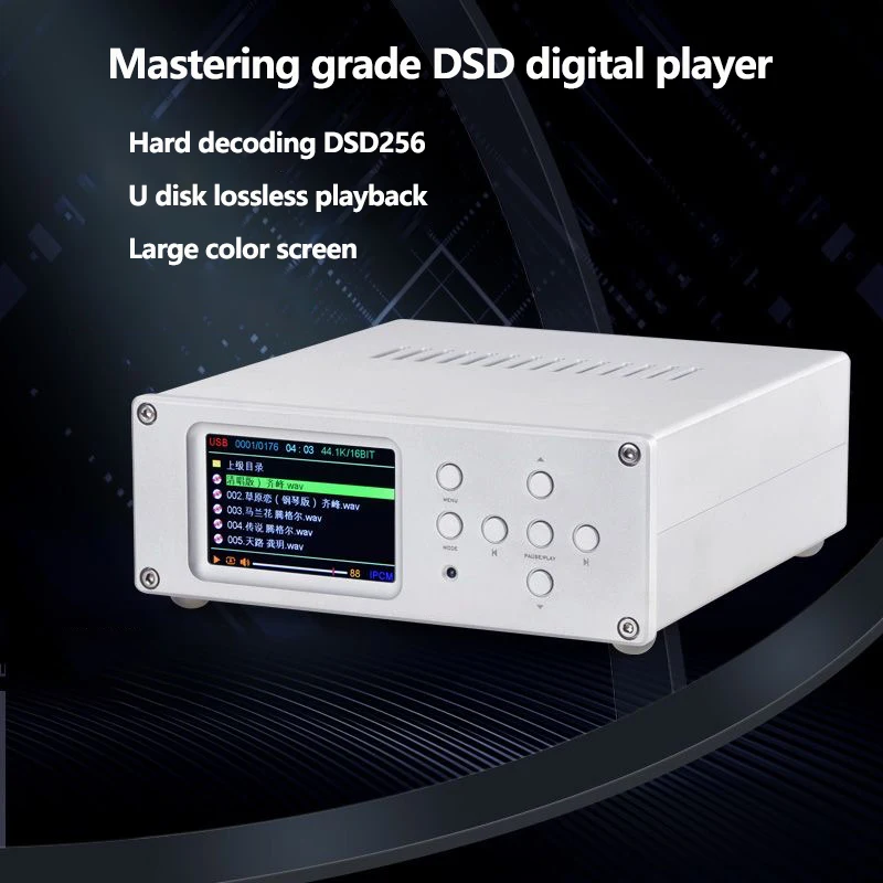 Flagship hifi digital turntable U disk lossless player DSD hard decoding dual ES9038 decoder DV20C