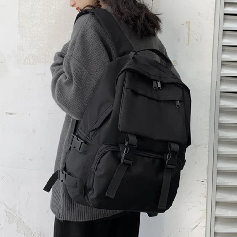 Simple Backpacks Large Capacity Travel Bag Solid Harajuku Preppy Student schoolbag Backpack Women Man bag Unisex High Street