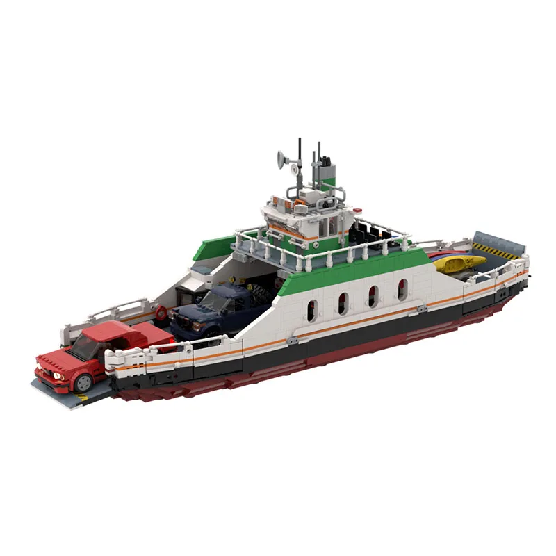 Moc 빌딩 블록 럭셔리 중형 자동차 페리 미니 사이즈 선박 기술 모듈 형 빌딩 블록 선물 완구 DIY 세트 조립