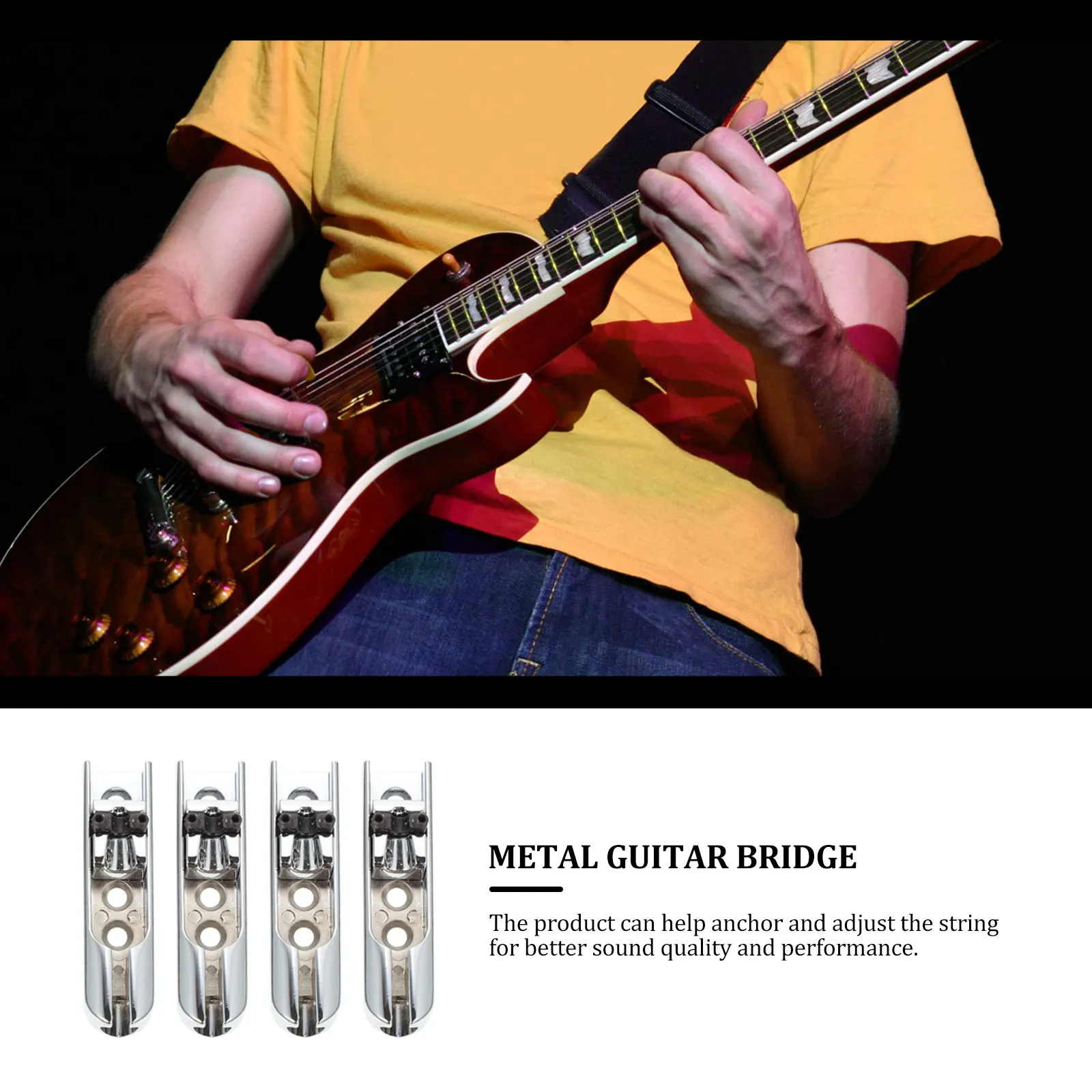 

4 Sets Bass String Bridge Accessories Guitar Bridges and Saddles Ukulele Nut Professional Metal