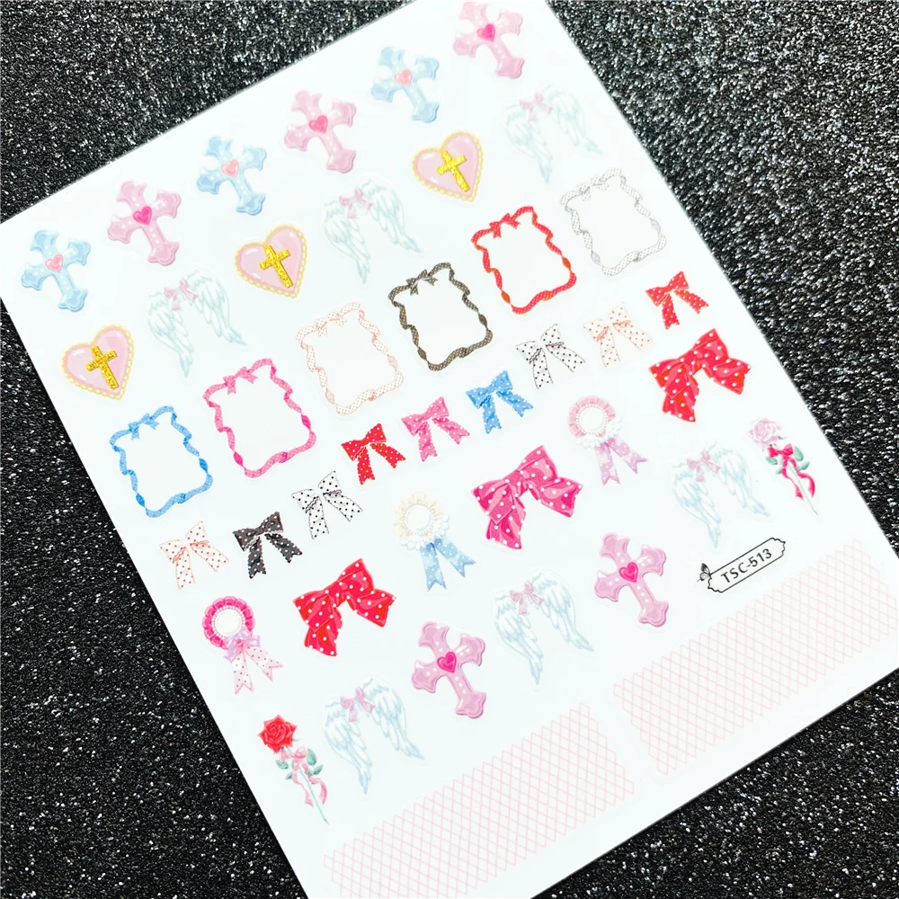 TSC series  TSC-513-516 3D Colorful Bow Nail art Nail sticker decoration tool Sliders For Nail Decals