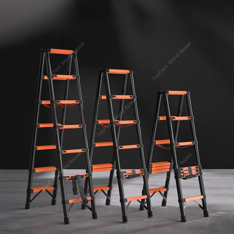 

Walking herringbone telescopic folding ladder for household aluminum alloy telescopic elevator engineering