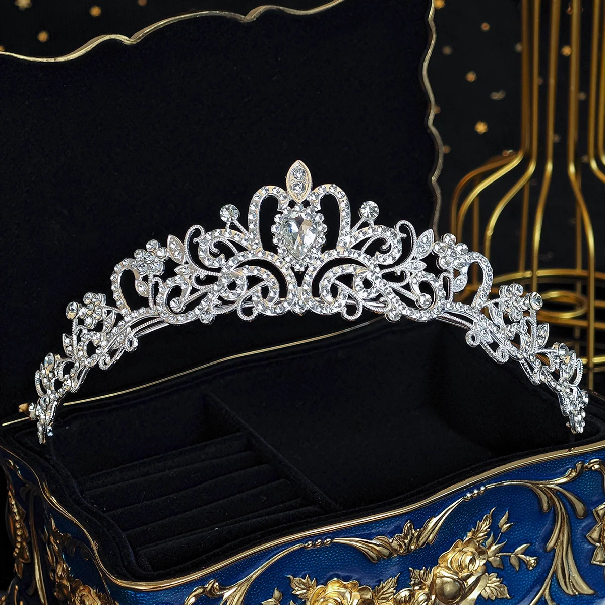 Модная женская повязка для волос из сплава серебра с цветочным узором, диадемы для принцесс, королевы и вечеринок