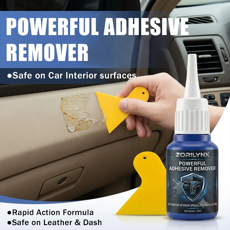 Rapid Action Powerful Adhesive Remover Automotive Interior Specialist Liquid Formula for Cleaning Vehicle Glue Marks - ZORILYNX